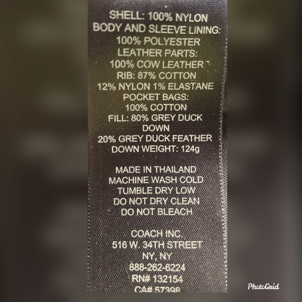 SALE⬇️ Men’s coach🆕XLblk bomber w/down lining NWT - Picture 7 of 8